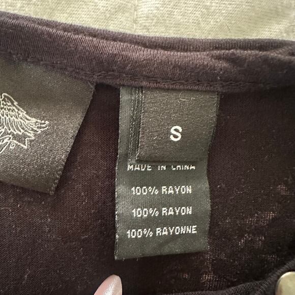 HARLEY DAVIDSON Top Womens Small Black Fitted Tee Graphic Studded Retro Y2K - Picture 6 of 9